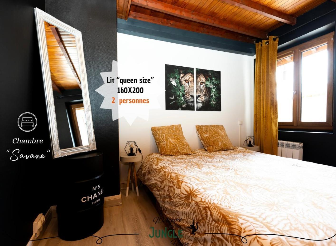 Maison "Jungle House" 90 M2 Billard, Retroprojecteur, Bar A Jeux , Vinyle, Wifi Fibre, Ideal Pro & Famille A Montbrison Luaran gambar